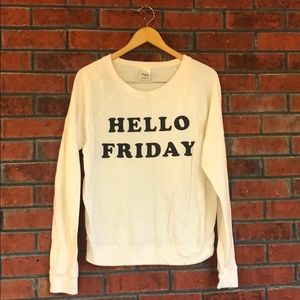 VS Pink Oversized ‘Hello Friday’ Crew Sweater